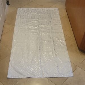Silver Patterned Top Shower Curtain